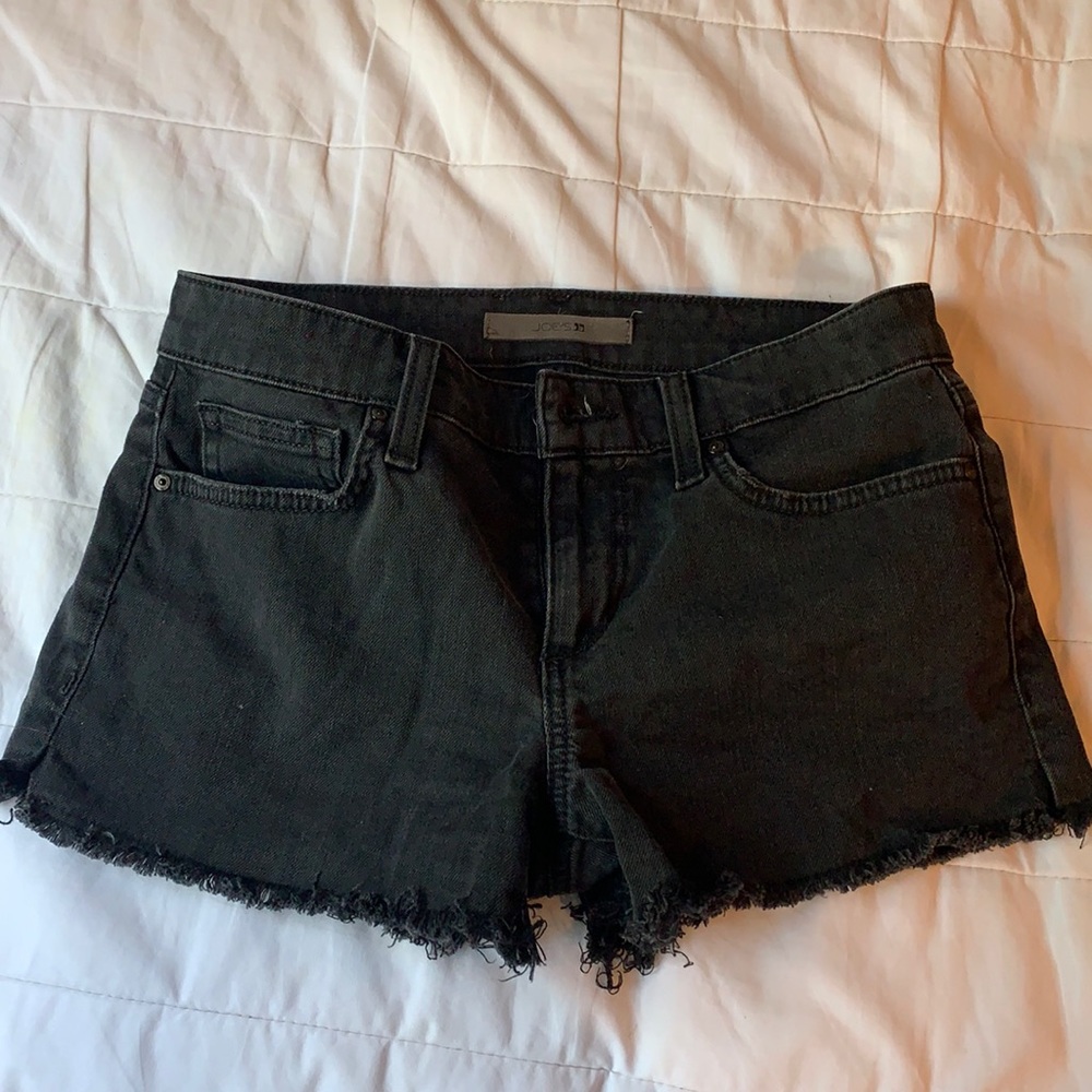 Frayed black Joe’s denim shorts